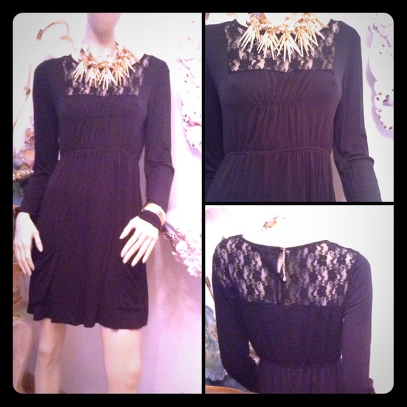 Black Long Sleeve with Lace Details