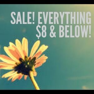Everything must go! Prices $8 & below 👍👍