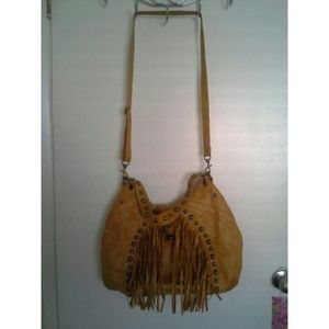 Tan Fringe Shoulder Bag