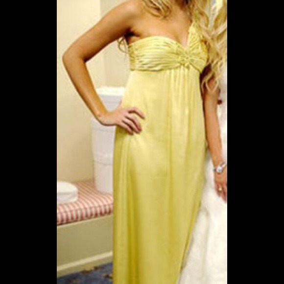 BCBG one strap yellow gown