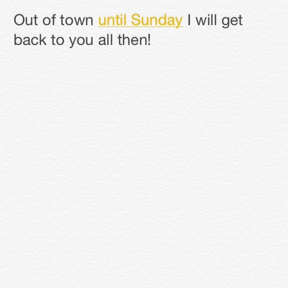 Out of town!