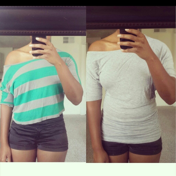 2 off the shoulder shirts