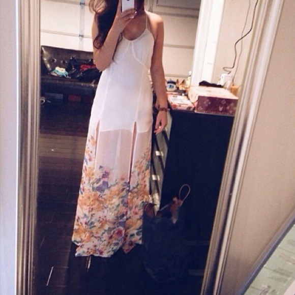 For Love & Lemons White Floral Maxi Dress