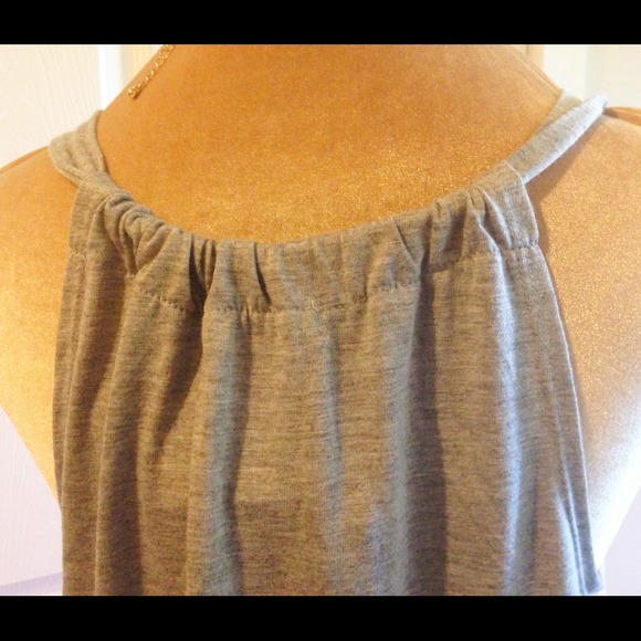 Peach/Coral and Gray Lace Knit Babydoll Tank Top - Picture 2 of 4