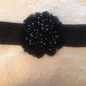Black and white polka dot sash new with tags. WHBM