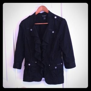 Black jacket with ruffle