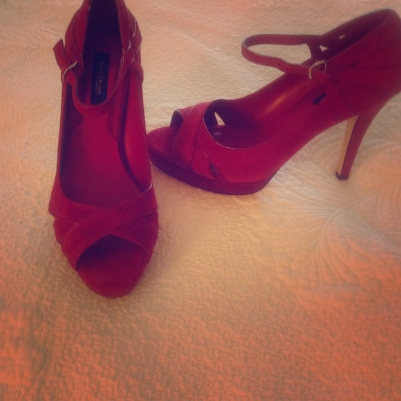 Brand new red suede shoes from WHBM size 8.5