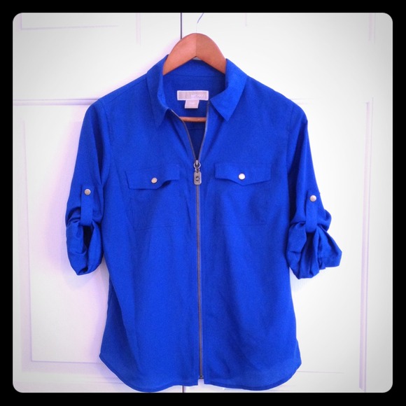Michael Kors zip front blouse