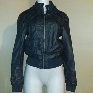 😻Black Faux Leather Jacket😻