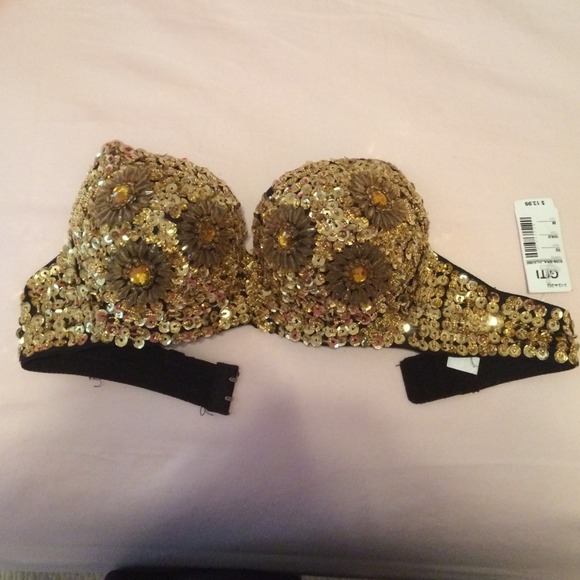Costume gold bra