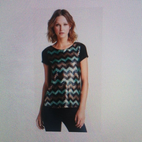 Ella Moss Sequin Zigzag Top