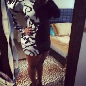 Black and white graffiti dress