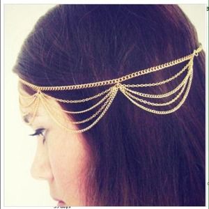 🚫hold🚫Gold chain head band piece