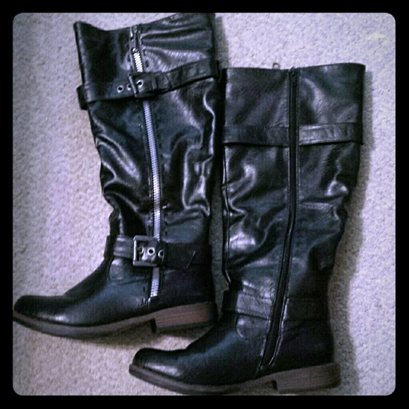 JustFab black wide cafe boots!