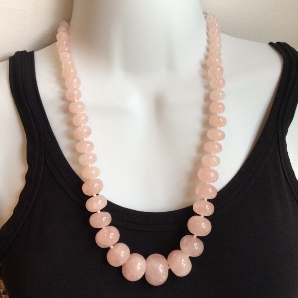 Rose Quartz Graduated Rondells Necklace