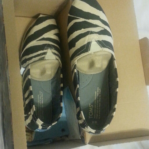 Toms zebra striped shoes