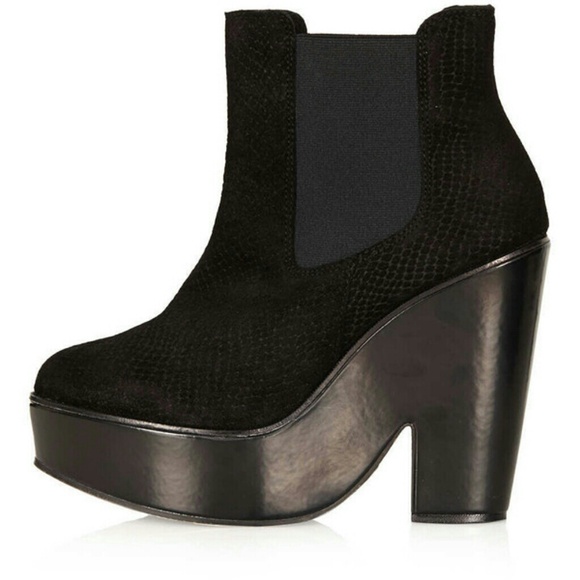 TOPSHOP ACORN Snake Wedge Boots