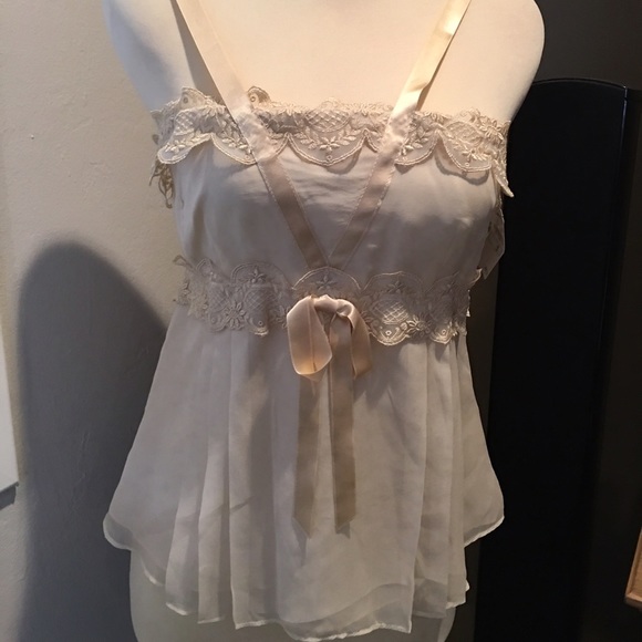 Nanette Lepore Tops - Nanette Lepore Silk Ivory Corset Style Top 6 NWT