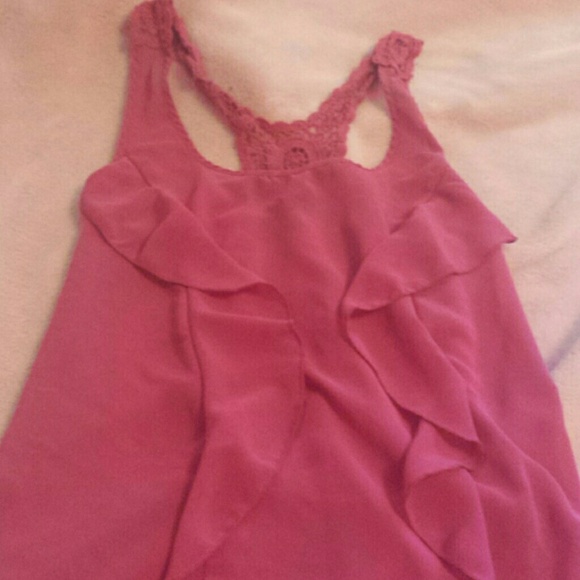 Bright pink sheer tank