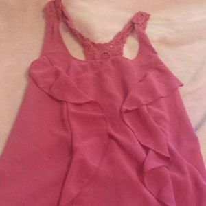Bright pink sheer tank