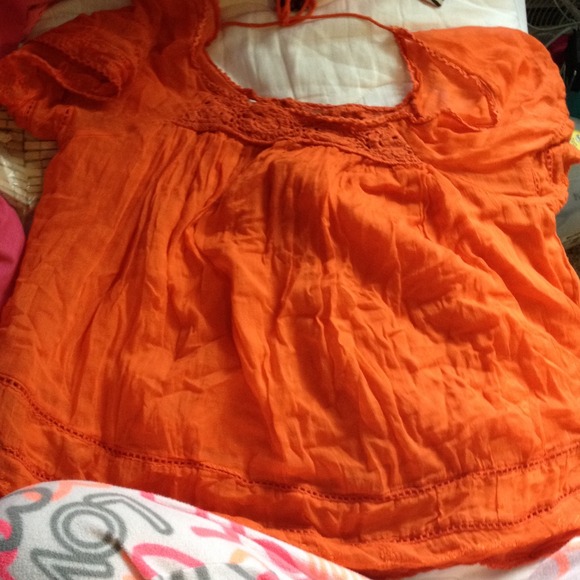 Orange wet seal top