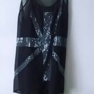 Almost Famous Sheer Union Jack Tank- L