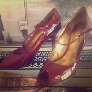 Nine West Blood Red peep toe heel