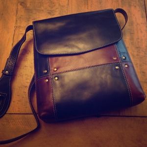 Brown and Black Leather Crossbody