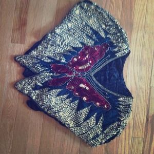 Vintage sequence butterfly top