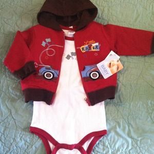 Brand-New Race Car Hoodie and Onesie