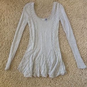 Free People grey flared long sleeve