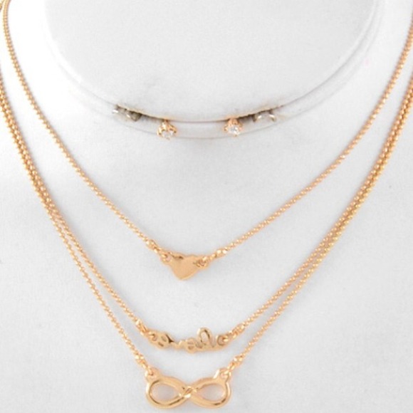 Multi tone color forever love necklace