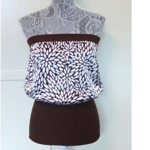 Bebe satin & stretch tube top. Size Small