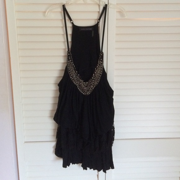 Small black beaded top
