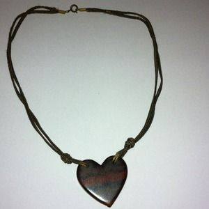 Heart wood necklace