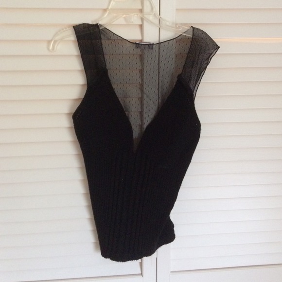 Simple black top with see through back