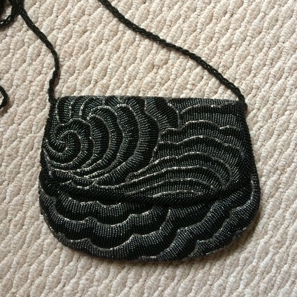 Beaded black and blue costume small purse