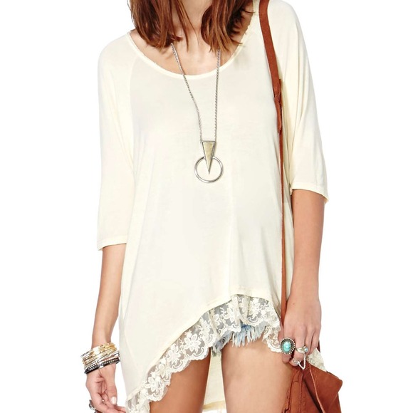 Free Rider Lace Tee from Nasty Gal - Cream
