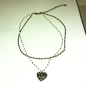 Brown and white necklace