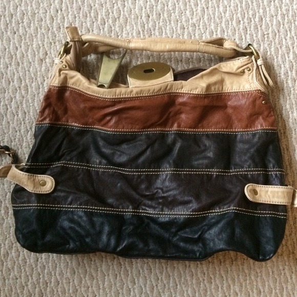 Multicolored brown back with big zipper