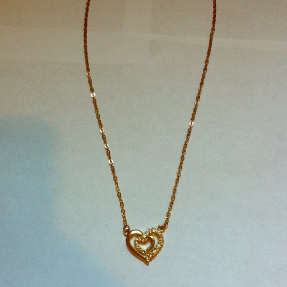 Gold painted heart necklace