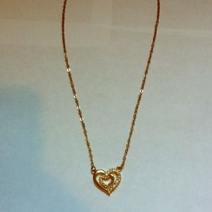 Gold painted heart necklace