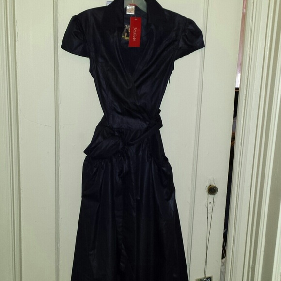 Navy blue wrap dress