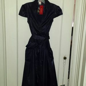 Navy blue wrap dress