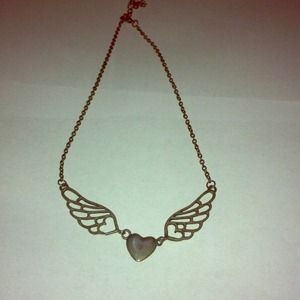 Heart on wings necklace