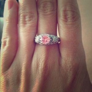 Pink CZ ring