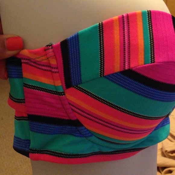 🔴SOLD🔴 HOT NEON BUSTIER BIKINI TOP NWT - Picture 4 of 4