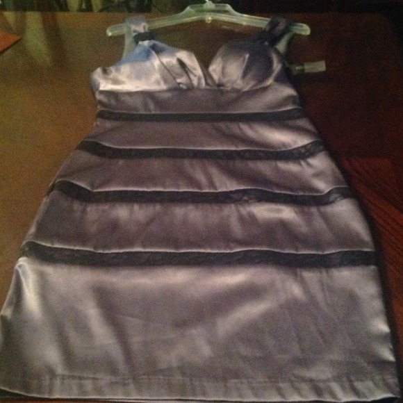 SOLD!!! BISOU BISOU Black & Gray Shimmer Dress - Picture 1 of 4