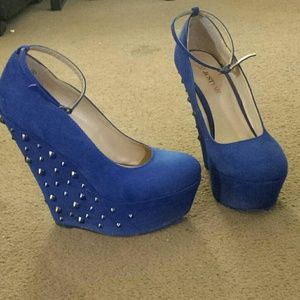 Cobalt blue wedges