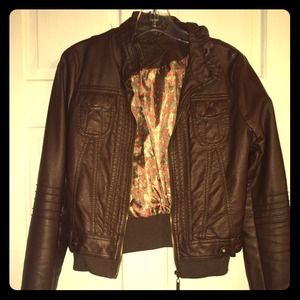 TRADED **NOT FOR SALE**Faux leather brown jacket